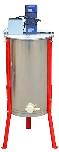 YJSG Electric Honey Extractor, 3 Frame 304 Stainless Steel Honey Centrifuge Extractor, with Transparent Lid and Height Adjustable Stand, for Apiaries and Family Use,3 Frames