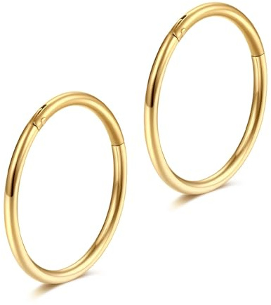 Lantine G23 Titan Nasenpiercing Hoops Clicker Septum Nasenring Set 6-14mm | Lantine 20g/18g/16g Titanium Segmentring Tragus Daith Conch Rook Piercing Lippenpiercing Ring Creolen Knorpel Ohrringe