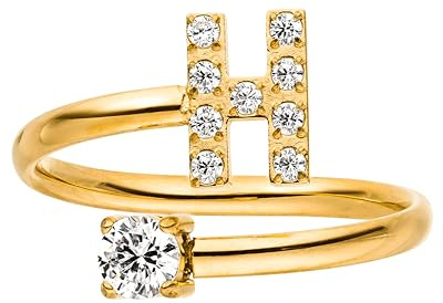 Purelei Buchstaben Ring – Damenring aus langlebigem Edelstahl – Wasserfeste Ringe – Verstellbare Ringe von Größe 50 bis 60 – Modeschmuck für deinen individuellen Look