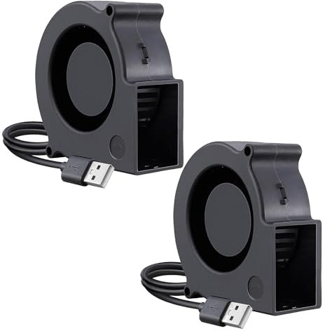 AITRIP 2 Stück 75 mm Gebläse 5 V USB 75 x 30 mm 7530 bürstenloser Gleichstromkühlung Zentrifugalventilator Kühlen DIY PC Computer Fall Lüfter