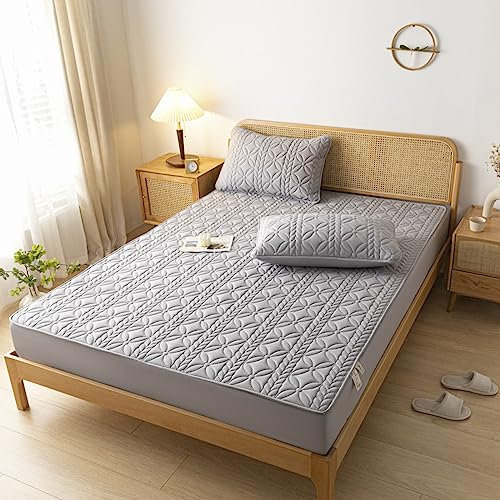 HAIBA Wasserdichter Matratzenschoner 48x74cm/2pcs ohne Knistern Matratzenauflage Inkontinenzauflage Rundumgummi Atmungsaktiv Rundumbezug Anti-Milben Bezug waschbar grau