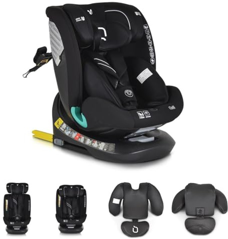 Cangaroo i-Size Kindersitz Quill (40-150cm) Gruppe 0/1/2/3, Isofix, 360° drehbar schwarz