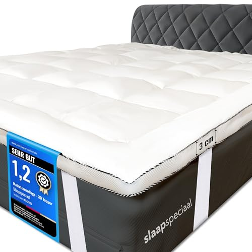 Slaapspeciaal Matratzen-Topper 140x200cm - Ultraweicher 3cm [Luxe Komfort], Atmungsaktives [Airflow Edge] Design - Hypoallergener Bett Topper waschbar