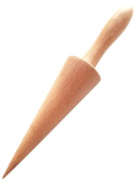 Hörnchenformer Holz, Waffelkegel Roller, Waffelhorn Pizzaroller Waffelhorn Waffelhörnchen Holz Eiswaffelformer, Waffel Former für die Herstellung von DIY-Waffeln Eistüten (Khaki, 24x4cm)