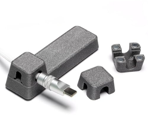 Magnetic Cable Organizer Set – 3-Piece Cord Keeper with Weighted Base, Non-Slip Silicone & Hook-and-Loop for Home and Office Cable Management (Shiny Gray)