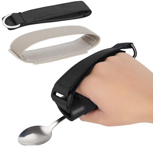 Awaiymi 3 Pack Universal Cuff, Universal Hand Strap for Holding Utensils, Eating Assistance Cuff for Weak Grip & Limited Mobility (3 Different Designs to Suit Various preferences)