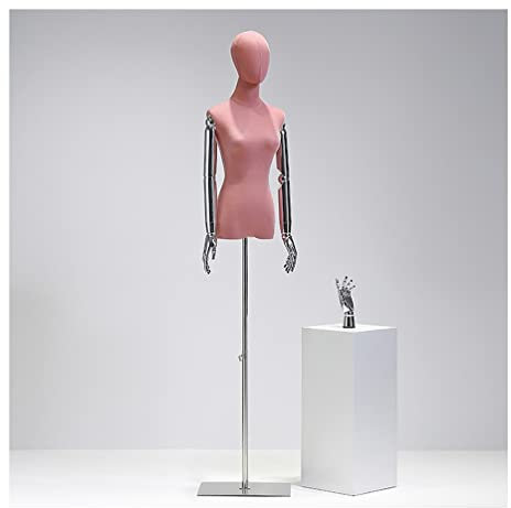 WYRMB Schneiderpuppenkörper Weiblich Zum Nähen, Schneiderpuppe Verstellbar Weiblicher Torso Zubehör/Hut/Kleid Schaufenstermodell