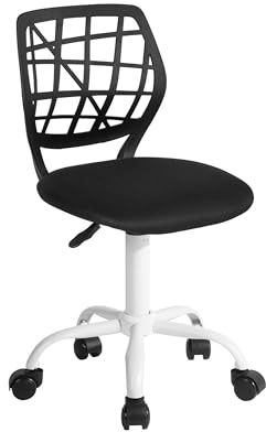 FurnitureR Sillas giratorias de Comedor, 1 Silla de Cocina, Silla Acolchada, Silla giratoria, cómoda Silla con Ruedas, Respaldo, Silla sin Brazos para Comedor, salón, Color Negro