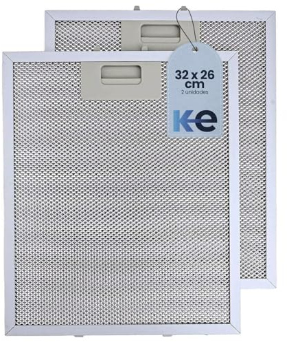 Anakel Home Filtros de Campana Extractora 400472918 compatibles con TEKA DM90 DM60 | 2 Unidades Filtro Metálico 32x26cm (Revisar Medidas entre Pestañas)