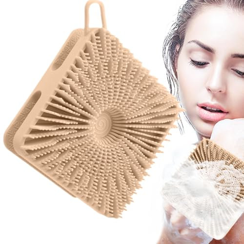 Ruwshuuk Silicone Shower Scrubber | Double-Sided Silicone Hair Scrubber - 2-in-1 Scalp Massager Shampoo Brush, Soft Bristles, Massaging Tool for Kids Women Men