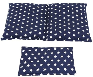 VIELE SETS in BLAU Kirschkernkissen 2 er Set 2 Kammer + kleines 30 x 20 cm Körnerkissen Wärmekissen XXL Dinkel Weizen Raps Trauben Mikrowelle + Backofen (Blau Sterne, Weizen)