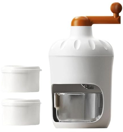 Fenteer Hand Crank Ice Crusher Slushy Maker Kitchen Utensil Portable Snow Cone Machine Shaved Ice Machine for Household Party Kitchen, M