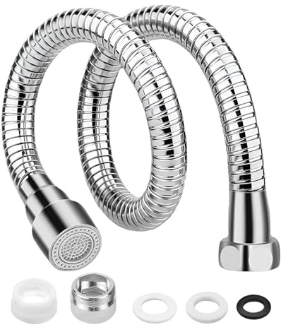 Vaskula 30 cm Wasserhahn Verlängerung Universelle 360° Drehung Wasserhahnverlängerung 304 Edelstahl 2 Gänge Verlängerung Wasserhahn Geeignet für Küche Bar Toilette Badezimmer Waschbecken