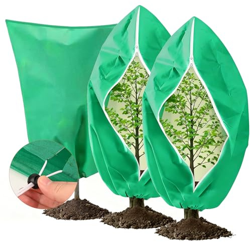 Vankarr Telo per Piante Antigelo,3 PCS Copertura Piante Inverno Antigelo Tessuto Non Tessuto Antigelo per Piante in Pile da Giardino con Coulisse,120 x 80 cm,Verde