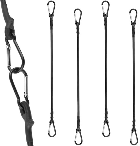 SIXHAOBU 4 Stück Spanngummi mit Karabiner,Gummiband für Camper, 120 cm Spanngummi mit Haken, Tisch Stuhlla Zeltbefesti Gungsseil,Gummispanner Gepäckspanner für Camping, Planen, Fahrradträger, Zelt