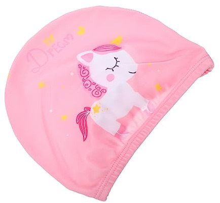 PENIKOKO Gorro de Natación Infantil y Elástico para Niñas Protección para Cabello Piscina Diseño y Flexible con Estampado de Dibujos Animados