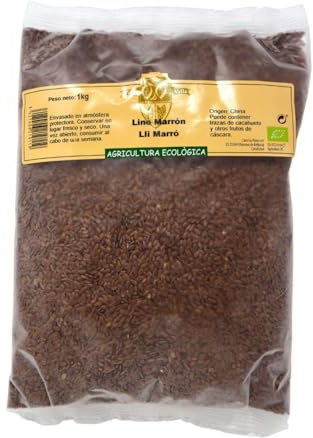 Cal Valls Linaza o Lino Marrón Orgánica, Semillas, 1kg | Sin Gluten, Vegana