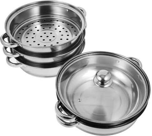 BESPORTBLE Olla Vaporera de Acero Inoxidable 5 Niveles, Olla de Sopa Multifuncional 28 Cm, Utensilios de Cocina al Vapor para Cocina Doméstica y Saludable