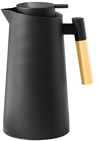 Insulated Coffee Carafe, 1000ml Glass Lined Juice Carafe, Water Pitcher, Optimal Temperature Control Tea Jug | Aesthetic Appeal For Home Kitchen Commercial Bedside Camping Travel Outdoor