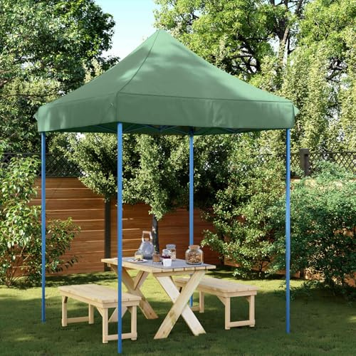 Tonture Party-Zelt Grün 200 x 200 x 306 cm Oxford-Stoff, faltbar, wasserdicht, UV-beständig, wetterfest, Stabiler Klapprahmen, ideal als Pavillon, Gartenzelt, Bierzelt