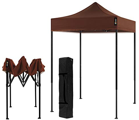 AMERICAN PHOENIX Canopy Tent 5x5 Pop Up Portable Tent Commercial Outdoor Instant Sun Shelter (5'x5' (Black Frame), Brown)