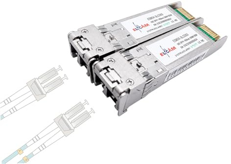Elfcam® - 2 Stück, 10G SFP+, Glasfaserkabel Duplex LC/UPC Multimode, 10GBase-SR 850nm DDM 300M