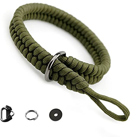 Dreamark Kamera Handschlaufe DSLR, Kameragurt aus Paracord 550 Schultergurt Kamera für Systemkamera Canon Sony Nikon Leica Panasonic Fuji Olympus DSLR SLR (Grün)