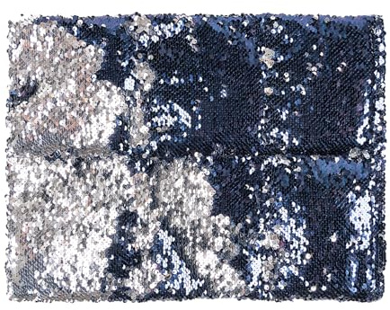 Sensory Owl Coussin Lesté Coussin Pondéré pour Genoux Thérapeutique Sensoriel À Paillettes pour Enfants Adultes Réduction du Stress 30 x 40 cm 2 kg Bleu Marine Argent