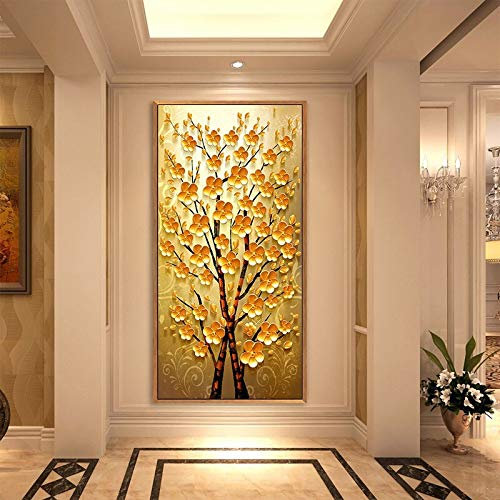 DIY 5D Diamond Painting Bild Kits Full Drill Geldbaum Groß Diamant Malerei nach Zahlen Kit Kunst Voll Dot Crystal Strass Mosaik Stickerei Kreuzstich Handwerk für Home Wanddekoration 40x100cm