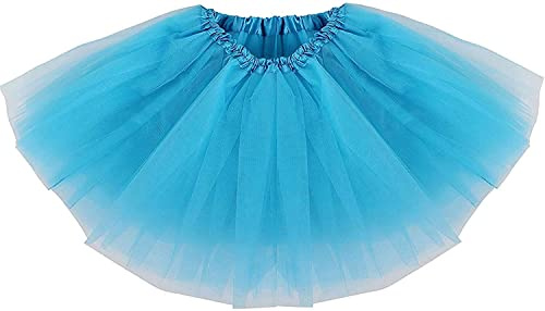 Ruiuzioong Damen Teen Tutu Rock Erwachsene Klassische Elastische 4 Schichten Tüll Tutu Rock für Dress Up Party Ballett Tanzen (Himmelblau)