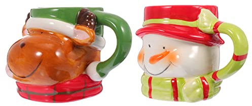 Toddmomy 2st Weihnachtsbecher Getreidebecher Weihnachten Trinkbecher Catering-becher Gravierte Tassen Weihnachten Porzellan Tasse Tee Frühstücksbecher Keramik Dekorative Tasse Empfindlich
