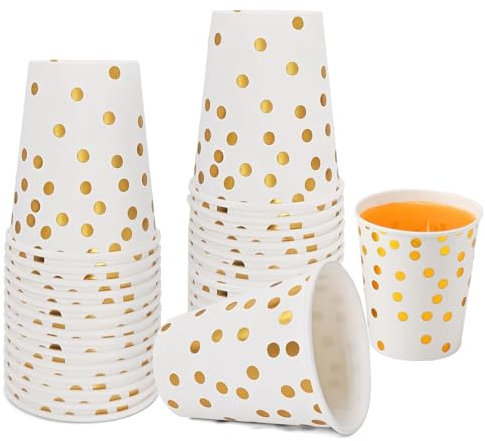 Vasos desechables de papel de 250 ml, 25 vasos carton, vasos cafe degradables, adecuados para fiestas, fiestas infantiles, cumpleaños, bodas, fiestas, picnics