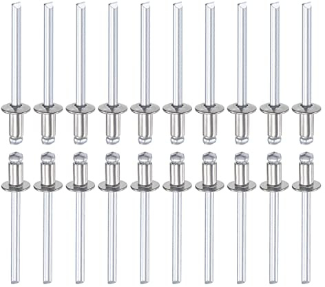 DTGN 4mm x 6mm (DxL) Blindnieten - 50Pack - Gut für Maschine Verbindung - 304 Edelstahl Kuppel Offenes Ende Niet