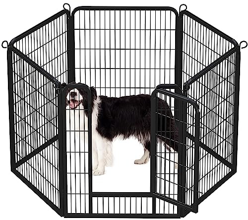 costoffs Foldable Dog Pen Indoor/Outdoor, Black | Puppy Pen, Easy Entry, Flexible Shapes, Compact Storage, for Yard/RV/Camping, Puppy/Cat/Rabbit/Pig/Small Medium Animals