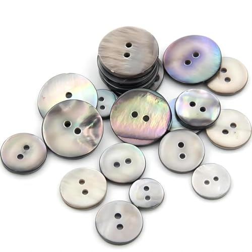 HXJDAM 20 Stück natürliche Perlmuttknöpfe, glatte glänzende Muschelknöpfe, 2 Löcher, 25mm.Modeknöpfe für Hemden, Jacken, Anzüge, Mäntel