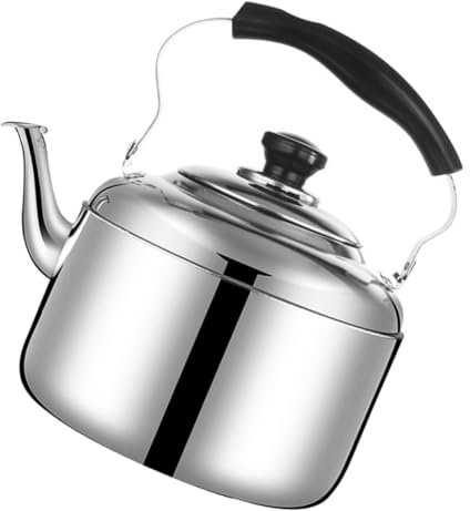 Cabilock Bouilloire À Thé Sifflante Théière En Acier Inoxydable Avec Poignée Théière De Cuisinière Chaudière À Eau Pot Pour À Domicile 5L
