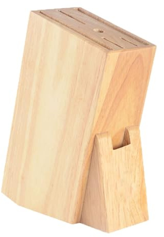 Porta Cuchillos Cocina Universal de 7 Ranuras, Soporte Cuchillos de Madera Maciza, Tacoma sin Cuchillos, Sujeta Cuchillos con Soporte para Tijera
