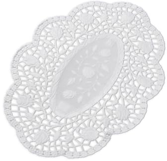 5000 Mokkadeckchen Spitzenpapier Tortenspitzen Tablettdeckchen oval weiß 40g/m² verschiedene Größen wählbar (22x15cm)