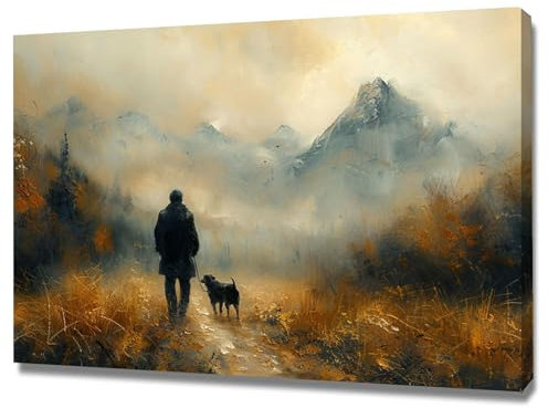 AMXBZC Christus Wanddekoration Jesus, Landschaft Leinwand Poster Und Drucke Wandkunst Bilder Gemälde Für Wohnzimmer Heimtextilien - 70x110cm(28x43in) Gerahmt