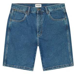 Wrangler Pantalones Vaqueros Cortos para Hombre, Ajuste Relajado, Darkstone, 34W