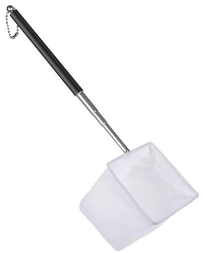 Aquarium Shrimp Net 5/7.5/10 cm With Extendable Stainless Steel Handle - Soft Round/Square Fine Mesh for Fish Tanks & Small Ponds