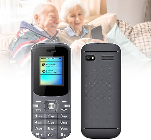 Basic Cell Phone for The Elderly, Unlocked 2G Mobile Phone with Big Buttons, Backup Dumb Phone with GSM Standard, Supports Dual SIM + SD Card,No Internet,Grey