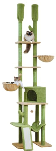 Der KratzKaktus Kletter-Mast - Massiver Katzenkratzbaum in Kaktus-Form - Perfekt zum Krallenwetzen und Klettern - Schützt Deine Möbel effektiv