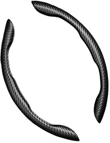 WEFOLCC Lenkrad Bezug Griffabdeckung Typ D Sportlenkrad 38 cm Autolenkradabdeckung Carbonfaser Sport rutschfeste Kartenabdeckung Auto Lenkradbezug(Schwarz)