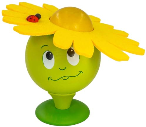 Seiffener Volkskunst | Räucherfigur Räuchermännchen Räucherblume Duftblume | Holzkunst aus dem Erzgebirge | Höhe 11 cm | gelbe Margerite - Margerita