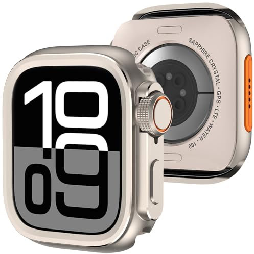 Metal Case Compatible with Apple Watch 10 46mm,2 in 1 Scratch Resistant Screen Protective Rugged Case Cover for Apple Watch Series 10/11 46mm,Smartwatch Accessories[Without Screen Protector]