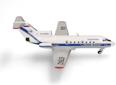 herpa modello aereo Volga-Dnepr Airlines Yakovlev Yak-40, miniatura in scala 1:200, pezzo da collezione, senza supporto, metallo