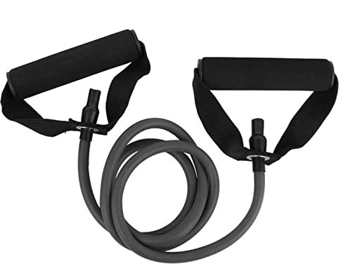 Widerstand Stretch Gummiband Training Seil Rohr Workout Fitness Übung Yoga Gym Schwarz Rot Latex Schaum Strap Rohr (Schwarz)