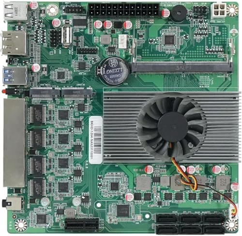 HKUXZR N150 Carte mère industrielle NAS 4 cœurs 4 fils Processeur basse puissance 4 x 2,5 G i226 réseau M.2 Slot 6 x SATA DP HDMI 2.0 PCIE × 1 .1 x M2_ SSD NVME/NGFF+ 1 x M.2_ NVME
