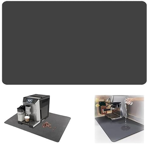 GIUSOBG Alfombrilla Escurreplatos de Café 60 * 50cm Súper Absorbente Alfombrilla Gris Oscuro Secado de Platos Estera Fregadero Secado Rápido Almohadilla Fregadero Cocina Cafetera